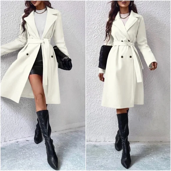 最新 Classic Doublebreasted Jacket WHITE Jackets & Coats | Classic Off White Double Breasted Jacket